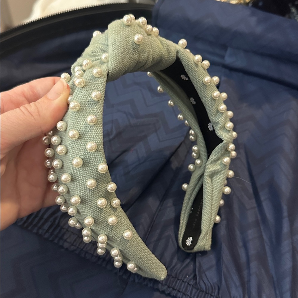 Lele Sadoughi Mint Pearl Headband